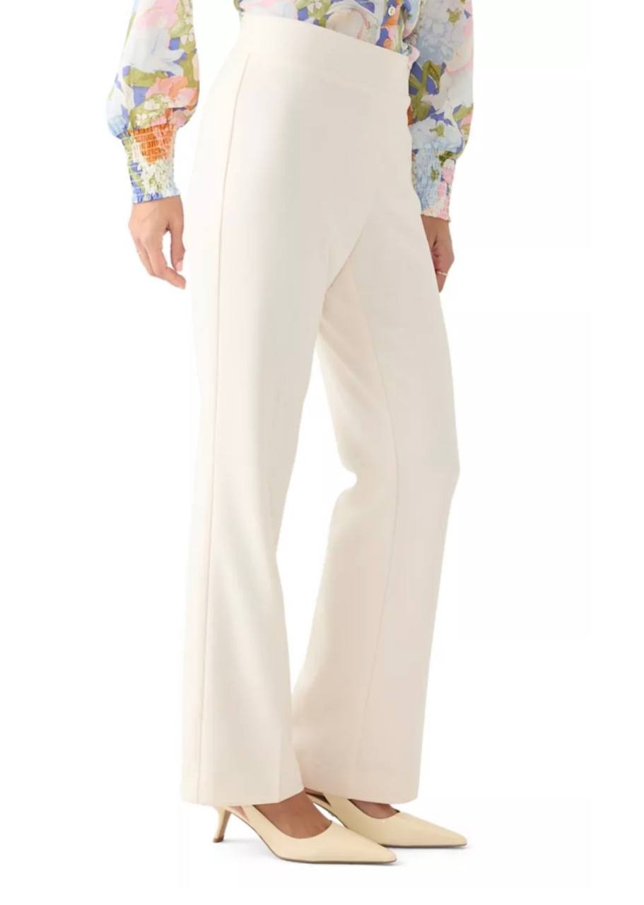 AK Anne Klein Pull‑On Cool Crepe Trouser Pants Ivory S NWOT $59