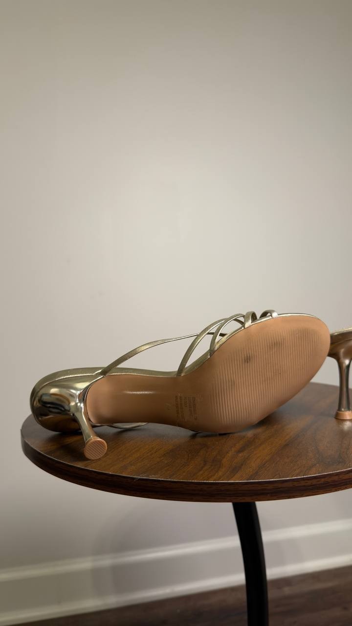 Steve  Madden  Edna  Slide  Dress  Sandals  Champagne  7.5  New  $109