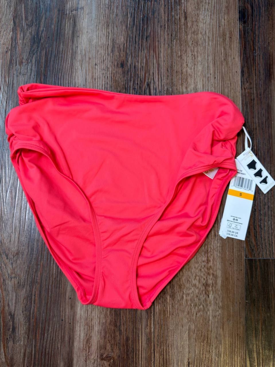 Anne Cole Convertible High Waist Shirred Swim Bottom Hot Pinkie S NWT $56