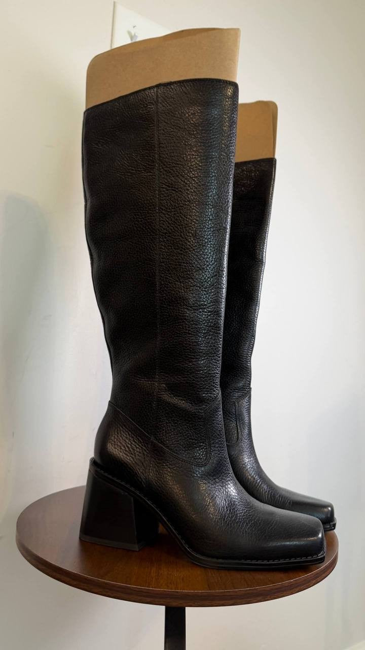 Vince Camuto Sangeti Knee‑High Leather Boots Black Women’s 6M NWB $239