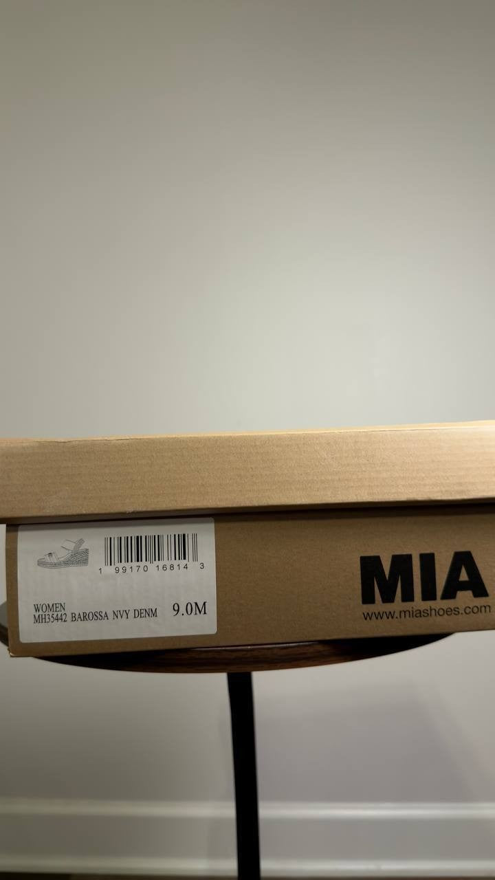MIA   Shoes  Barossa  Wedge  Sandals  Navy  Denim  9M  New  $70