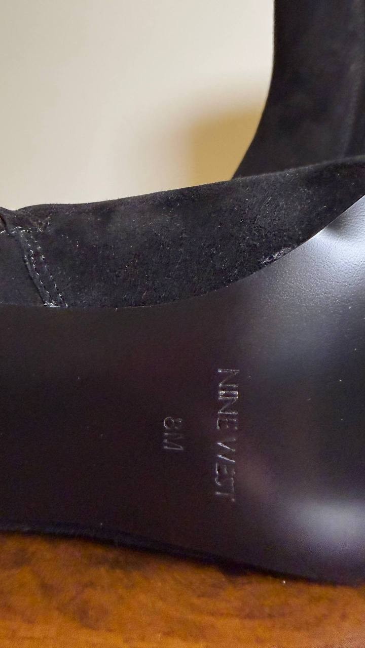 Nine West Black Suede Dress Booties 8M NIB MSRP $159