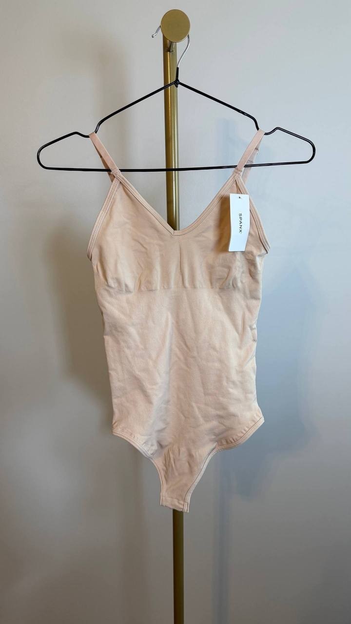 SPANX Power Thong Bodysuit Chestnut Adjustable Straps Size SP NWT $58 damage