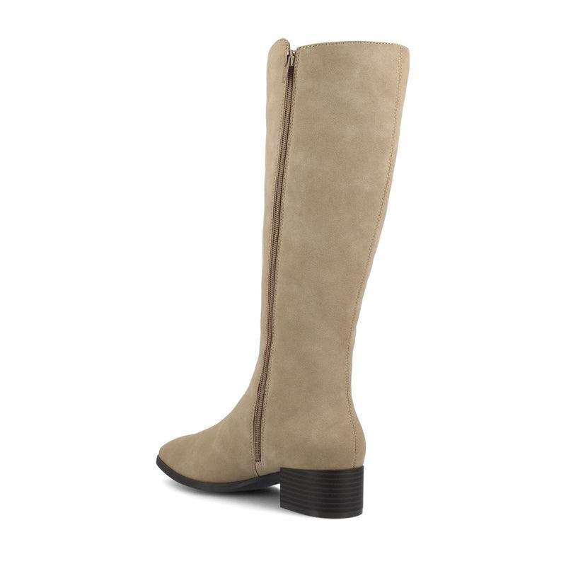 Journee Devri Boots 6.5M Greige Vegan Leather Knee‑High Zip NIB msrp$79.99