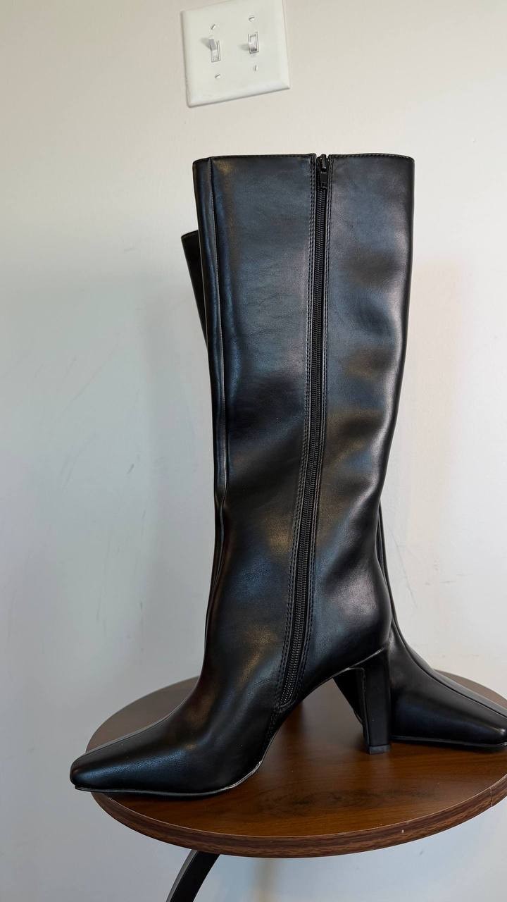 Madden Girl Voyage Knee High Square Toe Dress Boots Black 6M Polyurethane $99 NW