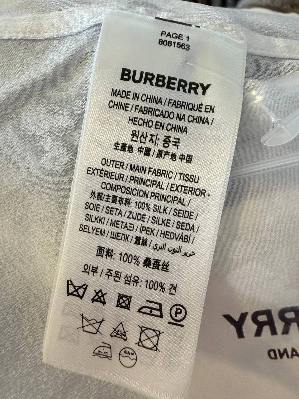 Burberry White Classic Button Blouse – Silk-Size 8 – NWT – $1,150