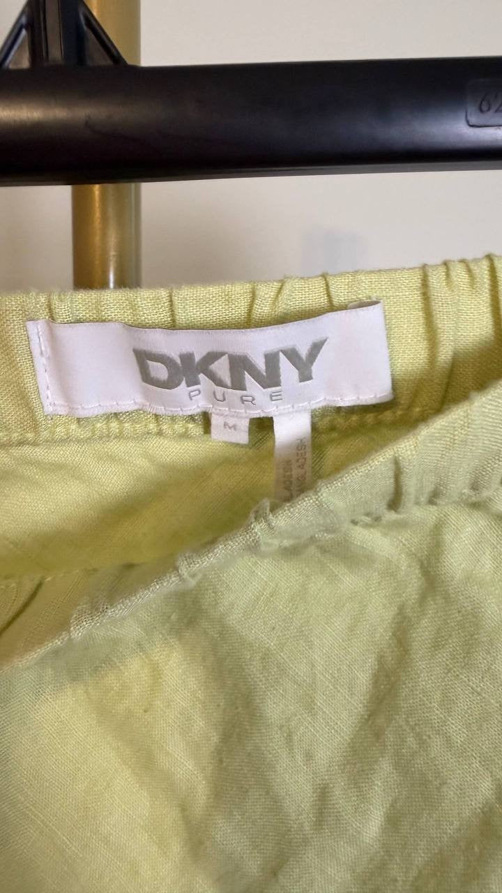 DKNY Pure Women’s Linen Midi Skirt Tea Green M $109 NWT