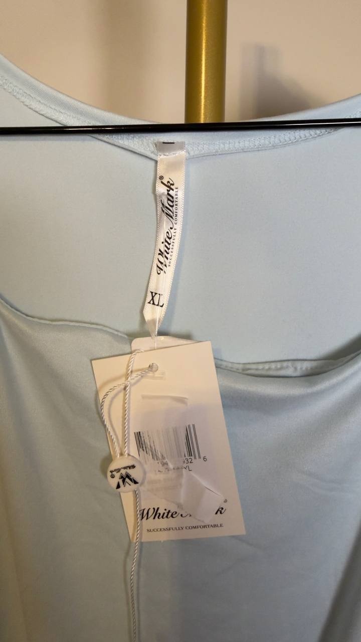 White Mark Women’s Square Neck Tiered Maxi Dress Light Blue XL NWT $86