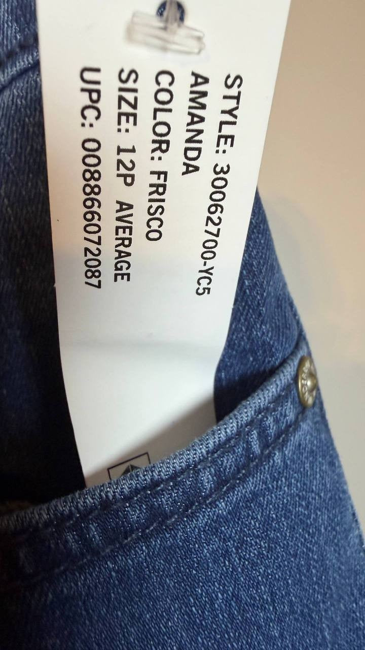 Gloria Vanderbilt Amanda Classic Straight Jeans Frisco 12P NWT $48