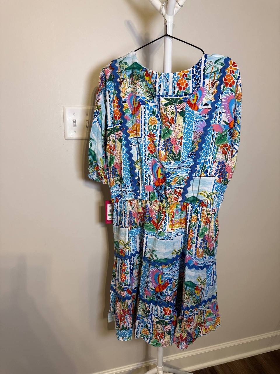 Vince Camuto Balloon‑Sleeve Tiered Fit‑and‑Flare Dress – Size L – NWT – $89