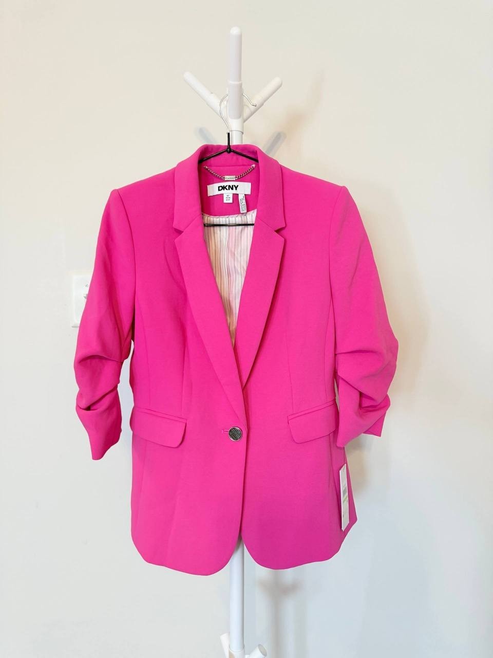 DKNY Ruched‑Sleeve Blazer – Petite – Size 4P – NWT – $159