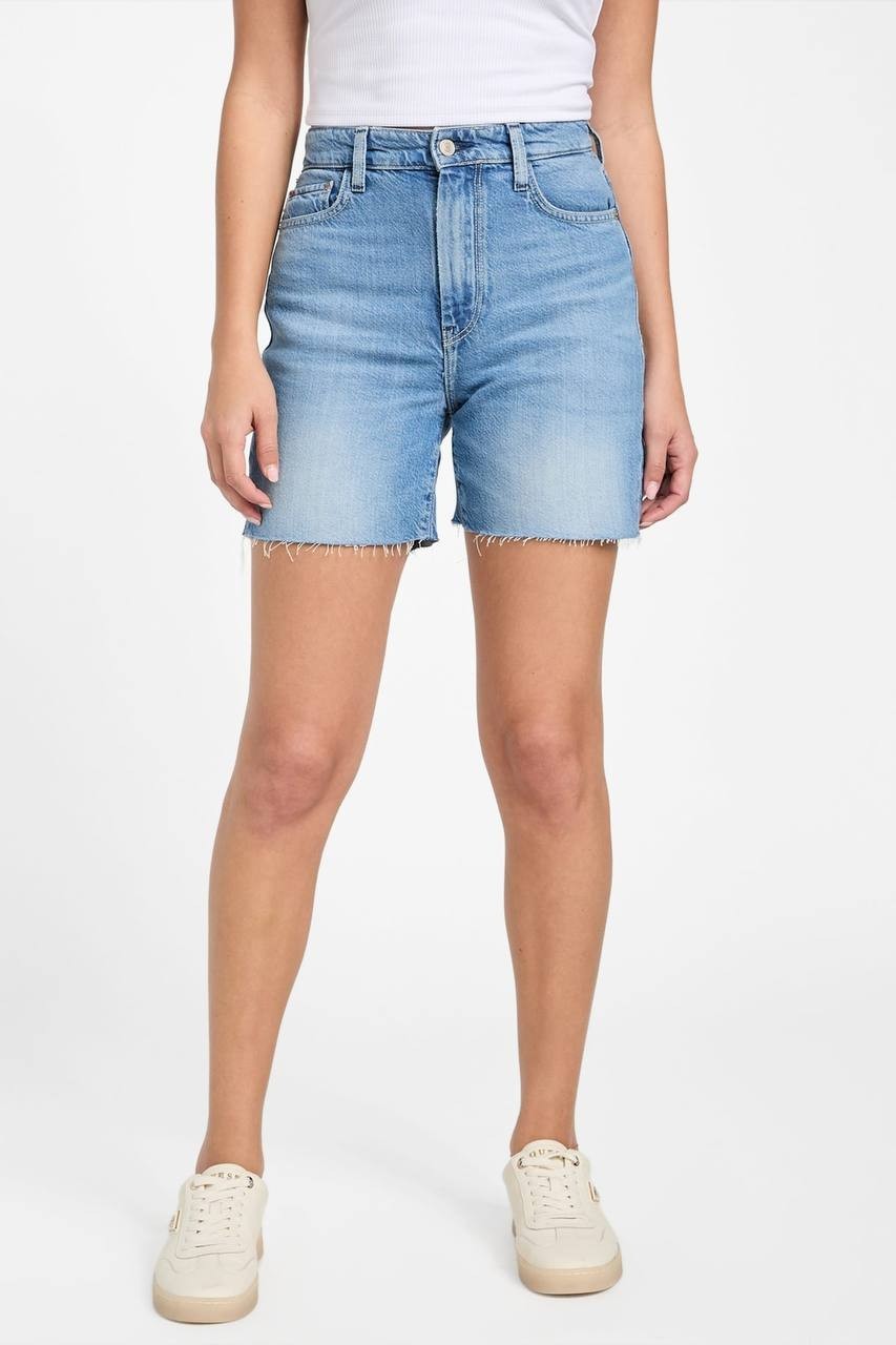 Guess Eco 80s Pedal Denim Shorts Blue 25 NWT $89