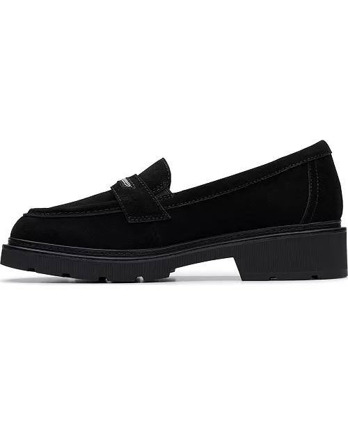 Clarks  Loafers  Black  Suede  9W  New  $110