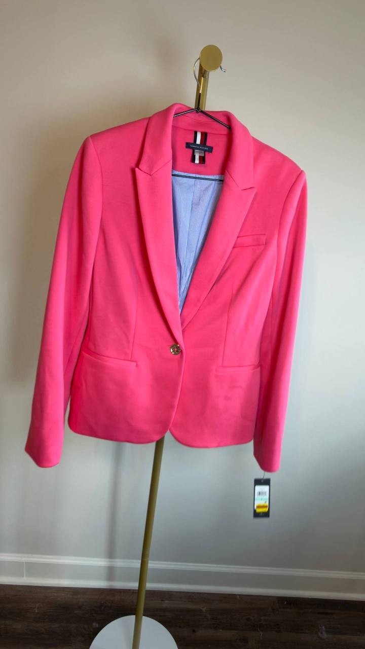 Tommy Hilfiger Single Button Business Blazer Pink 8 NWT $139
