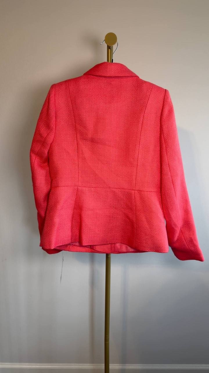 Tahari ASL Bouclé Cinched Button‑Front Jacket KJY Sunset 2 NWT $129