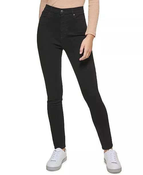 Calvin Klein Women's High-Rise Skinny Jeans Black Denim Stretch Size 26