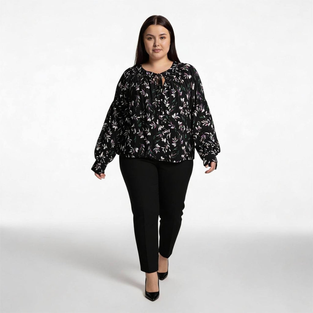 Garcia Black Floral Button Blouse – Size 1XL – NWT