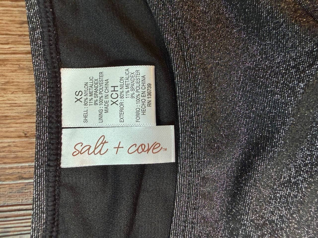 Salt + Cove Lurex Hipster Bikini Bottoms Grey XS NWOT $20