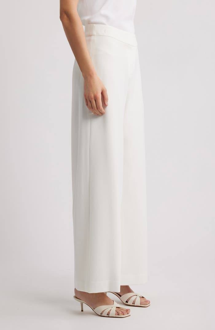 Tahari ASL Wide‑Leg Pants White 18W NWT $109