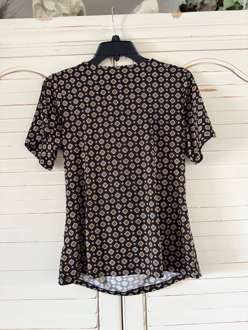 Michael Kors Geometric Print Cowl-Neck Blouse – Size S