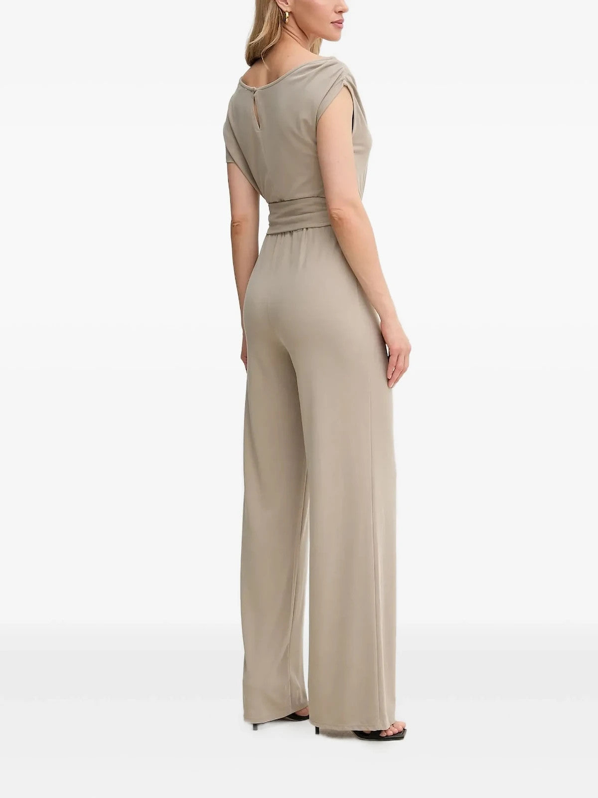 GUESS U Draped-Neckline Belted Jumpsuit Brown Size XL NWT $178 – Elegant Chic