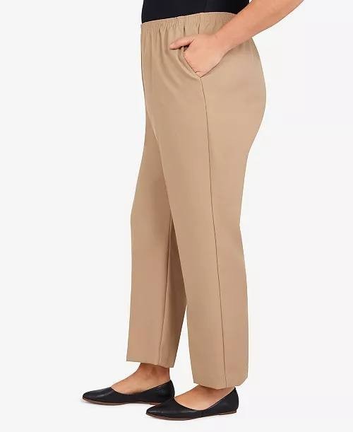 Alfred Dunner Women’s Plus Pull‑On Straight‑Leg Pants Stone 20W $42.50 NWOT