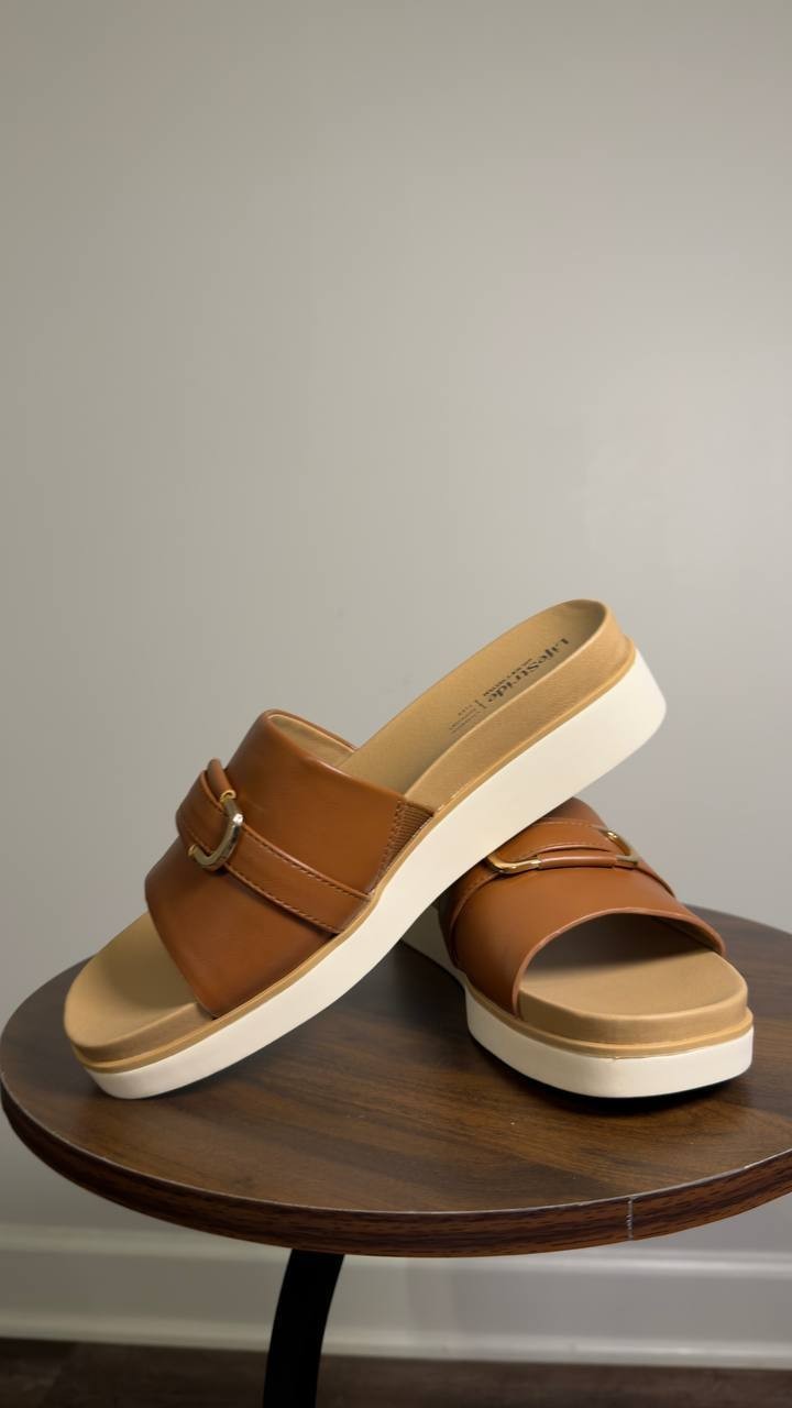 LifeStride  Platform  Sandals  Tan  7.5M  New  $80