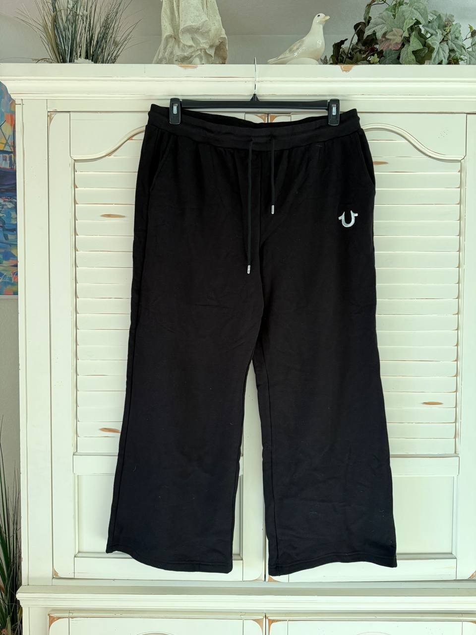 True Religion Sweatpants 2XL Black Lurex Buddha Straight Leg NWT MSRP $109