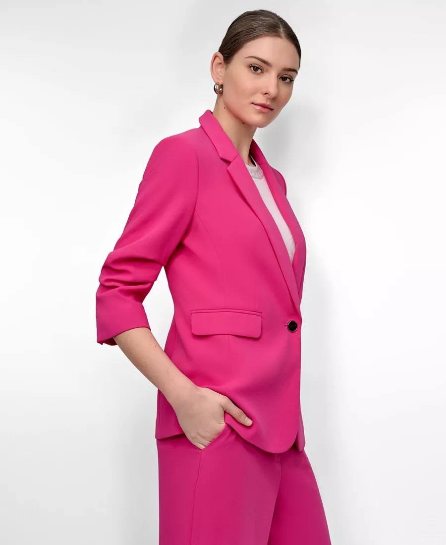DKNY Ruched‑Sleeve Blazer – Petite – Size 4P – NWT – $159