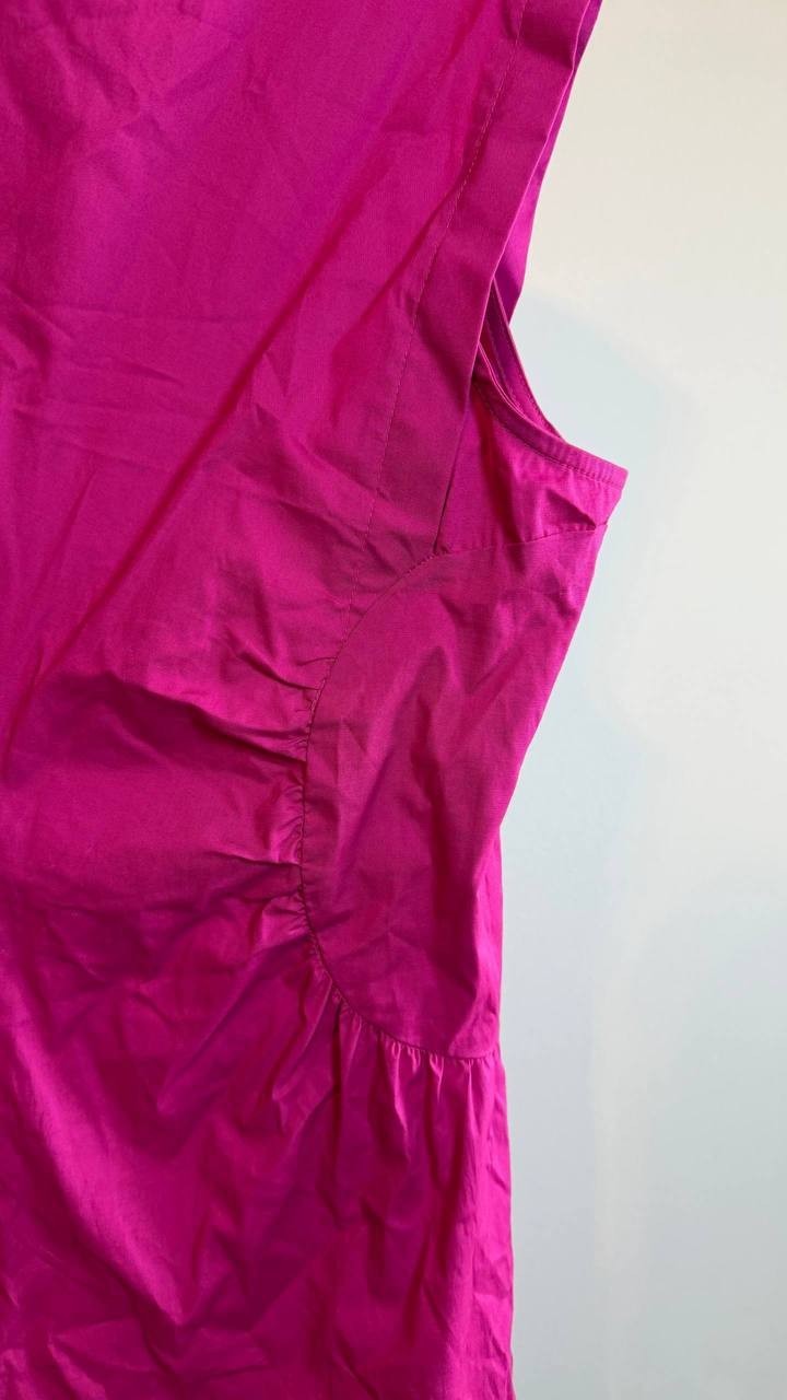 Donna Morgan Gathered-Waist Extended-Shoulder Dress Fuchsia 16 NWT $118