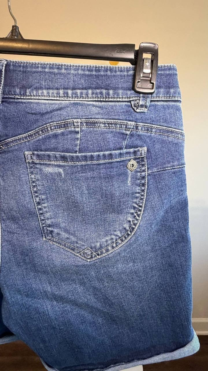Democracy 5" Denim Roll Cuff Shorts Blue 16 NWT $68