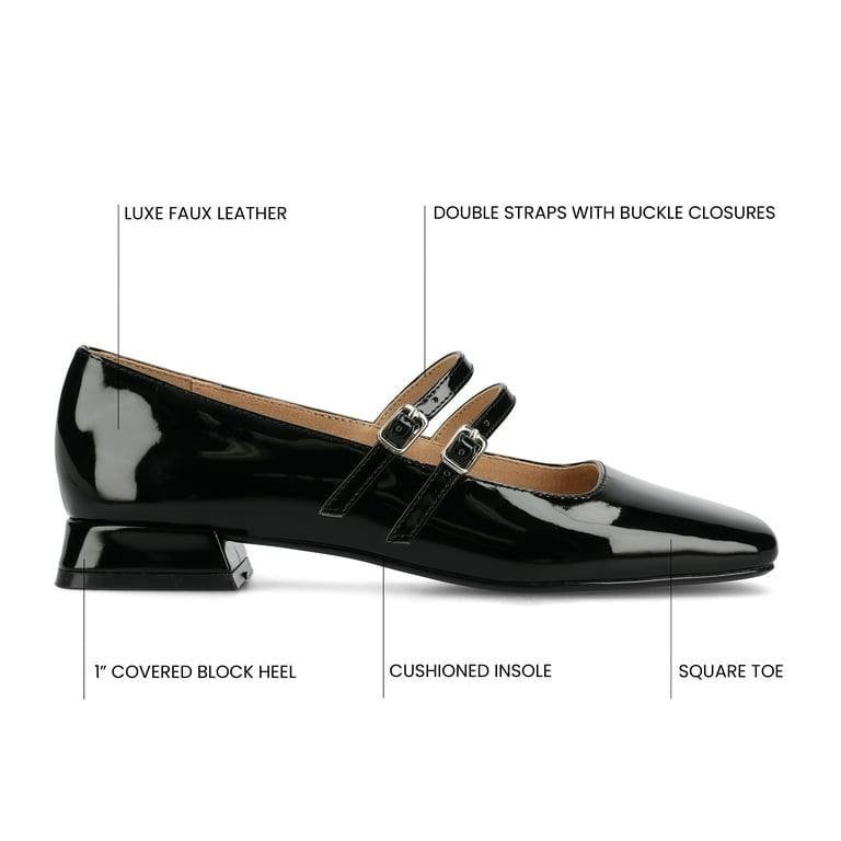 Journee Collection “Gredah” Double‑Buckle Flats – Size 11M – Black – NIB-$69