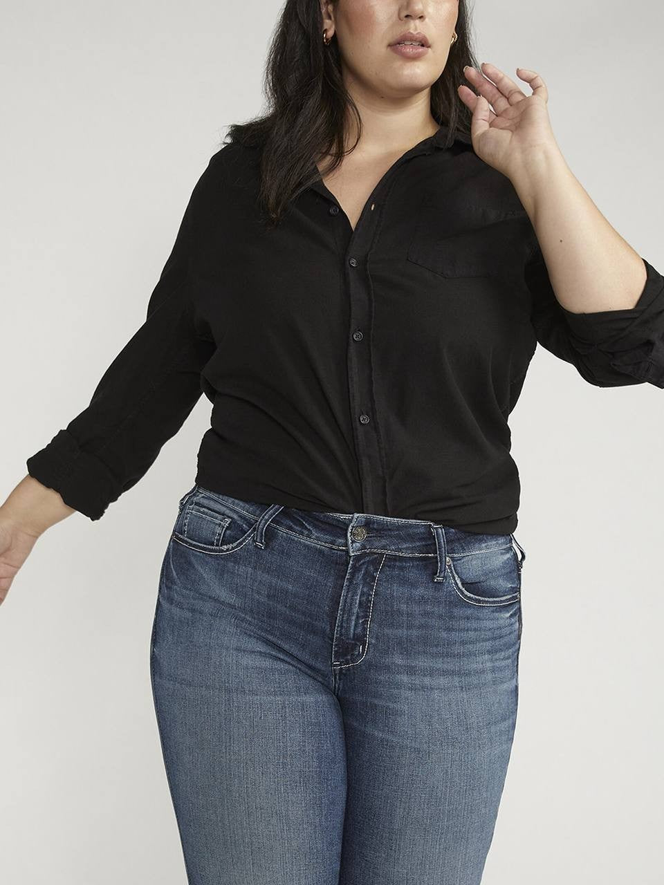 Silver Jeans Suki Mid Rise Slim Bootcut Jeans Plus Size Indigo 20W NWT $88