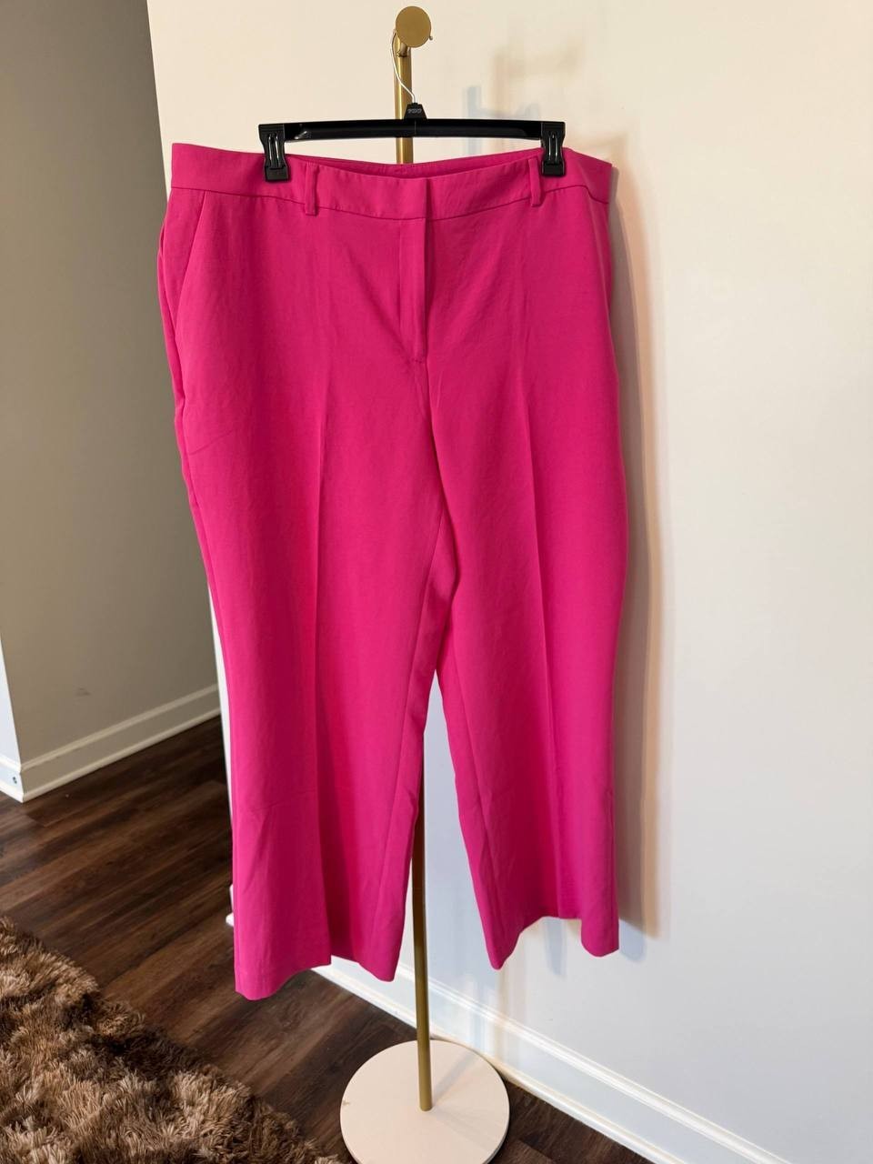 DKNY Aero Crepe High‑Rise Wide‑Leg Pants Pink Size18W NWT Modern Chic msrp$109