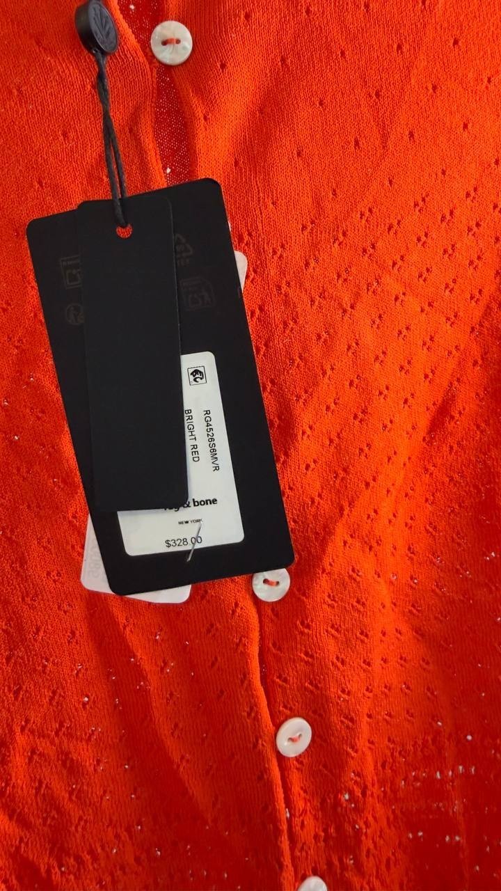 Rag & Bone Michelle Cardigan Bright Red XS NWT $328