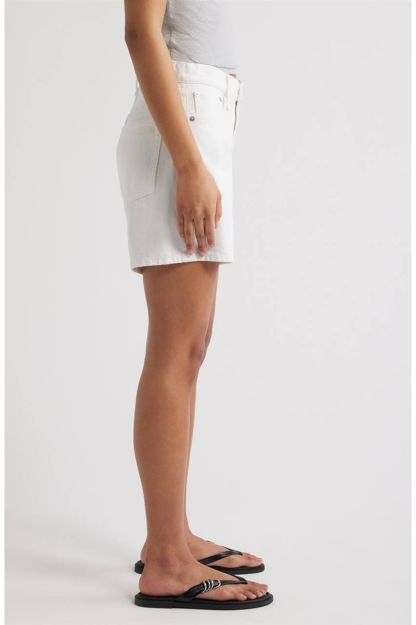 Rag & Bone Kaia High Waist Relaxed Fit Denim Shorts White 25 NWT $198