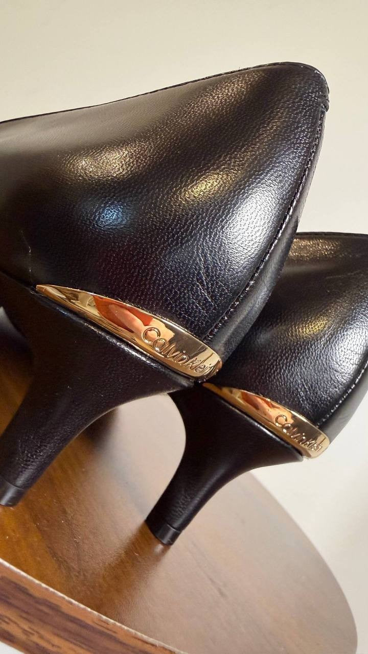 Calvin Klein Gabrianna Pointed Toe Kitten Heel Pumps Black Women’s 9.5M NWB $119