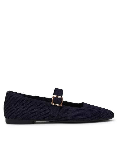 Anne Klein Mary Jane Flats Navy 10 M New $79.00