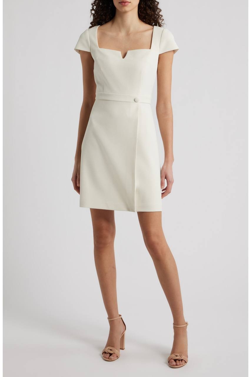 Vince Camuto Women’s Notch Neck Crepe Dress Stone 14 NWT $168