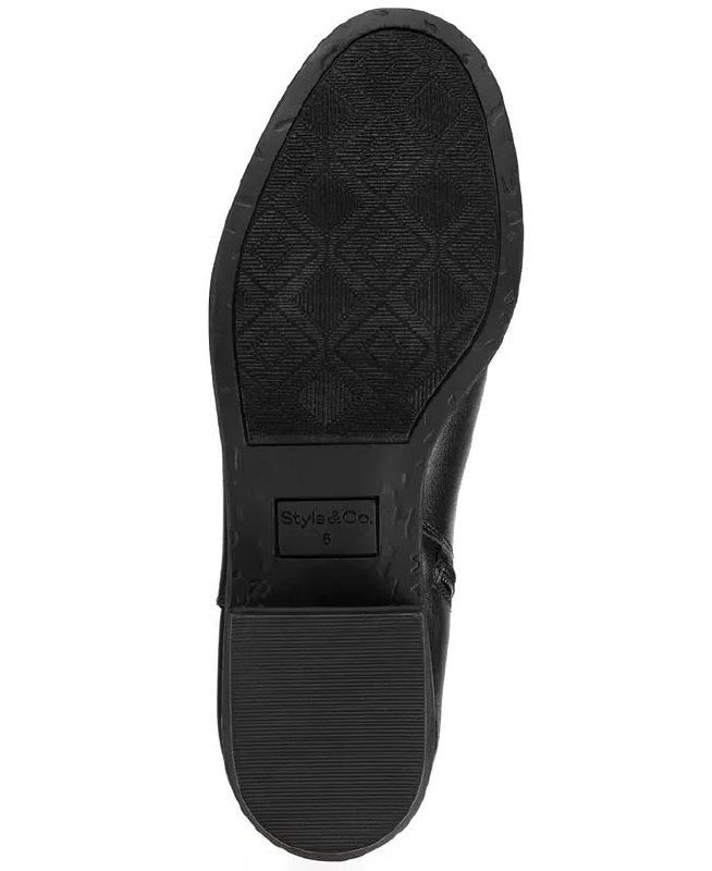 Style & Co Charlyy Booties 9M Black Block Heel Almond Toe Zip NIB msrp$49.99
