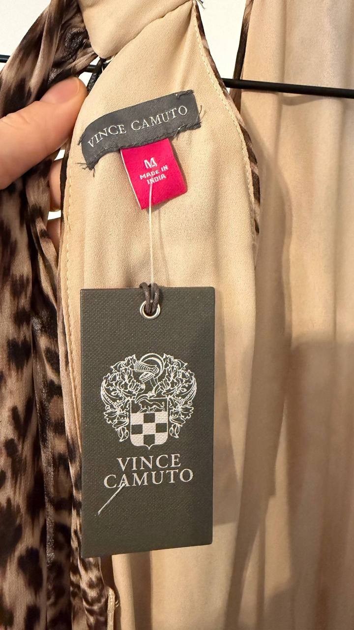 Vince Camuto Halter Chiffon Jumpsuit Rich Taupe M NWT – Defective Zipper