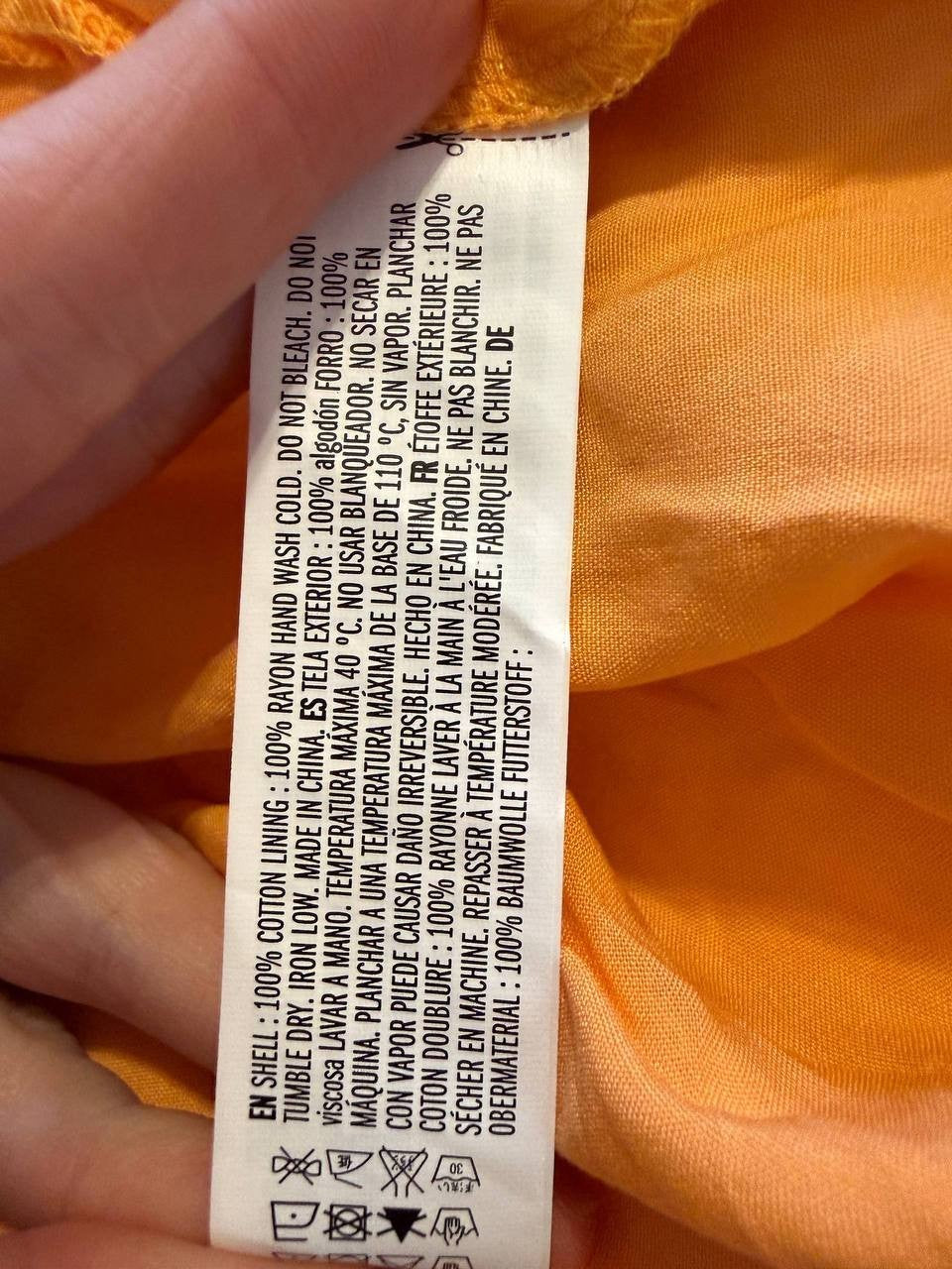English Factory Puff Sleeve Tiered Midi Dress – Orange – Size L – NWT – $90
