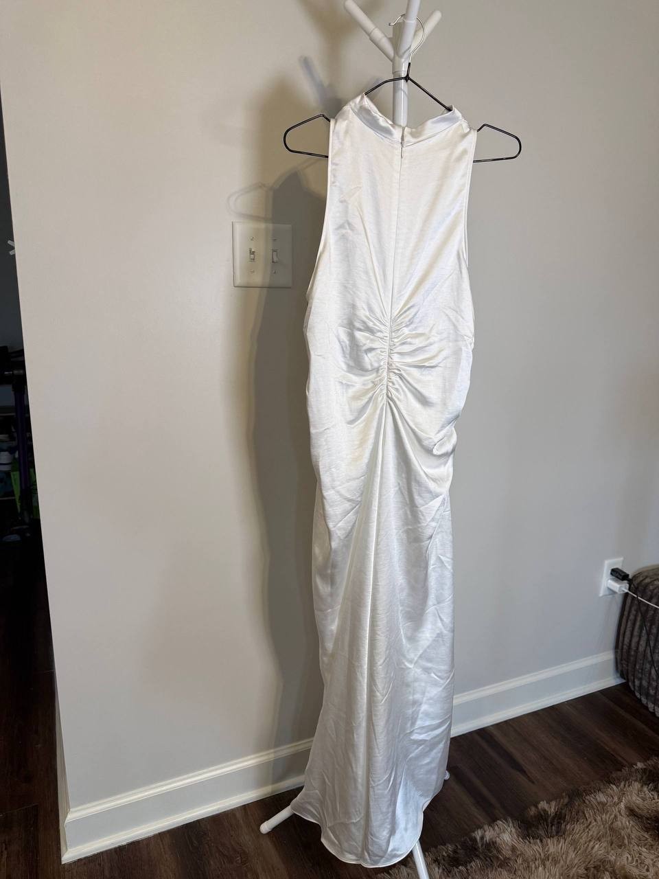 ivy + Blu Mock‑Neck Jersey Sheath Dress – White– 14 – NWT,