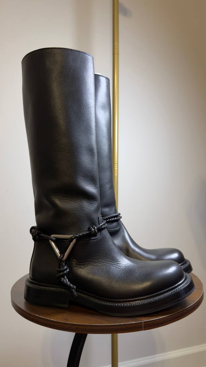 Bottega  Veneta  James  Boot  Black  Leather  36  New  $2150