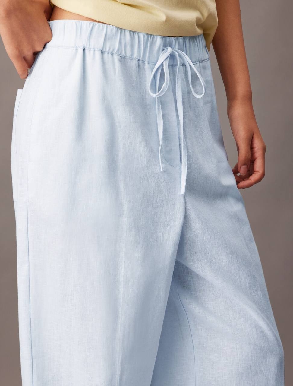 Calvin Klein Linen Drawstring Pants BLUE– Size S – NWT – MSRP$149