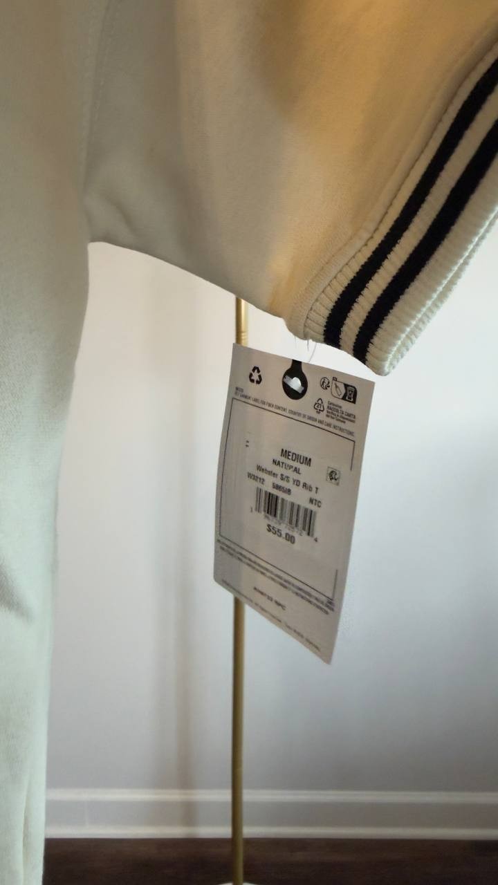 Champion Short‑Sleeve Fleece Pullover Sweatshirt M Natural NWT $55