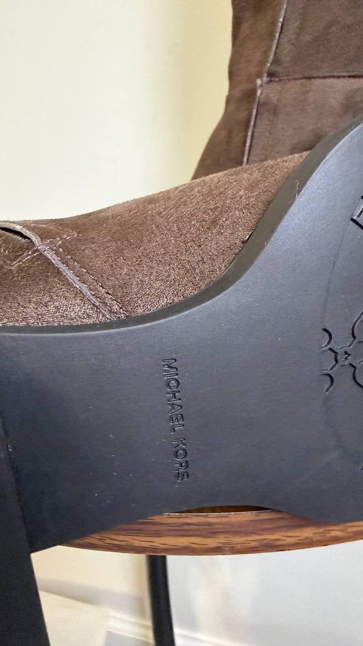 Michael Michael Kors Tall Boots 7.5W Chocolate Faux Suede New in Box MSRP $175