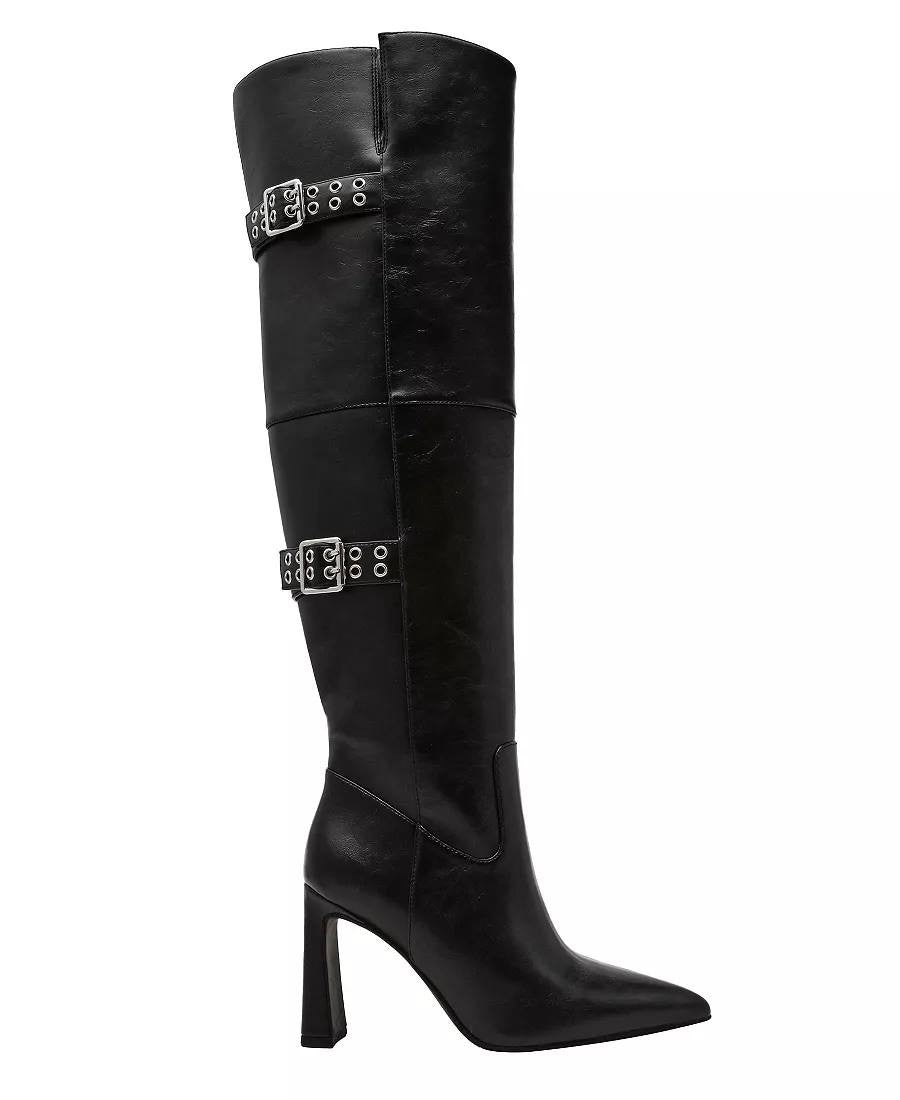 Wild Pair Knee High Boots 6.5M Black Beauty Man‑Made Block Heel NIB msrp$119