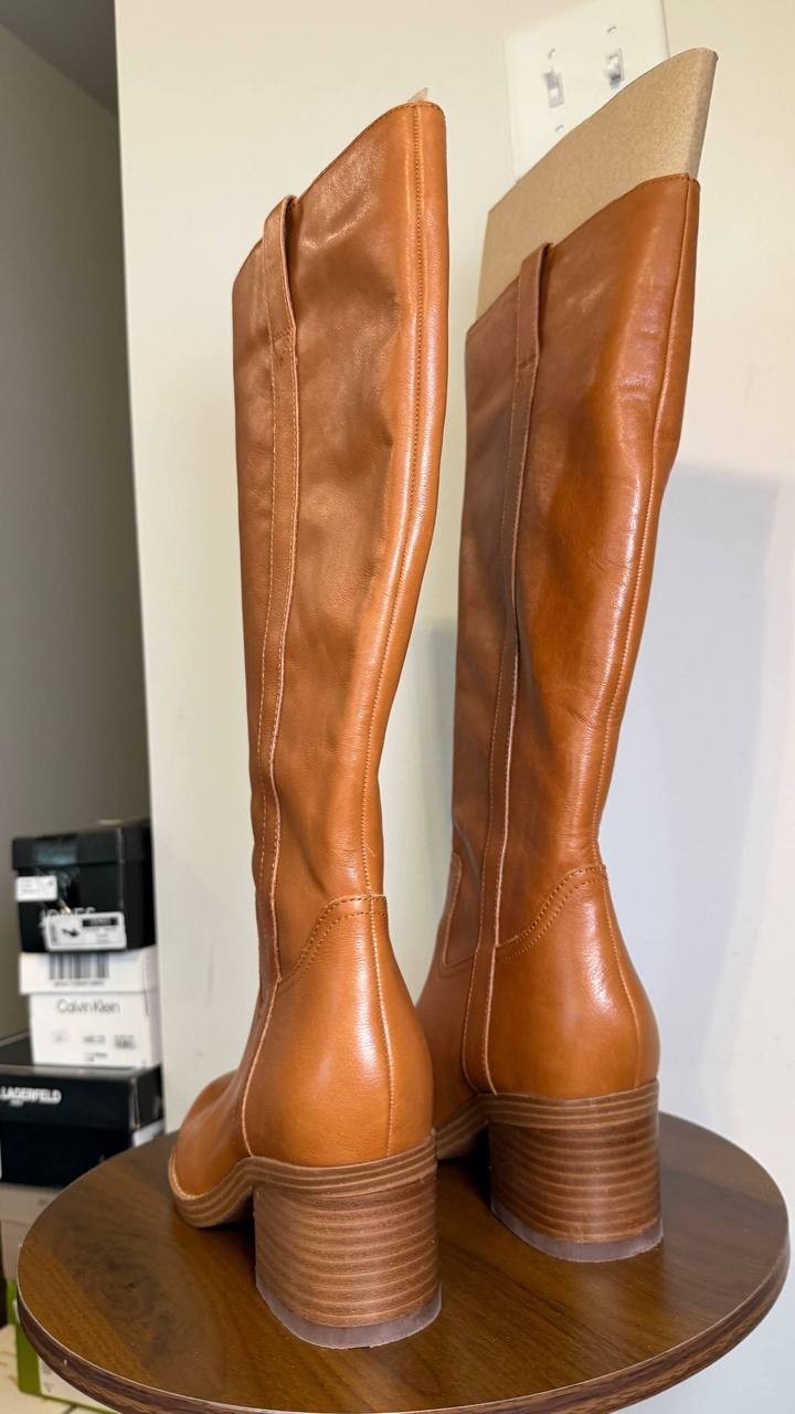Marc Fisher Tall Boots 8.5M Natural Leather New in Box MSRP $259