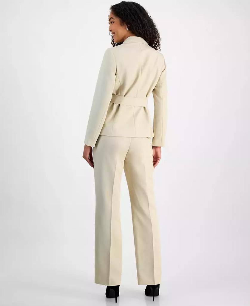 Le Suit Women’s Petite Two‑Button Belted Safari Jacket Beige 12P NWT